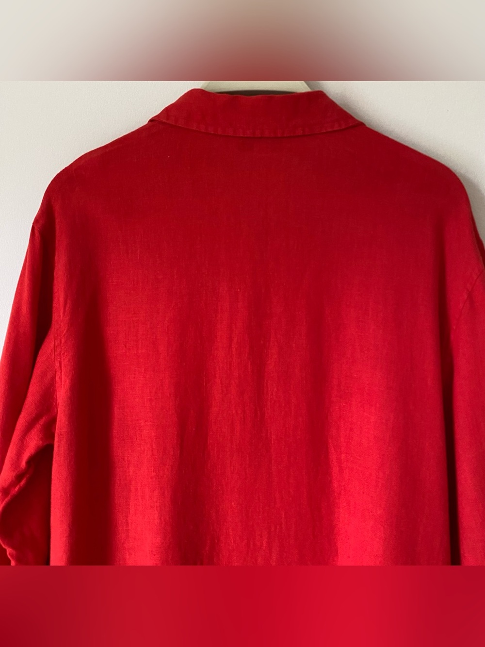 The Drop Fiona Red Linen Midi Shirt Dress Relaxed Button Down Duster Lagenlook M - Picture 11 of 15